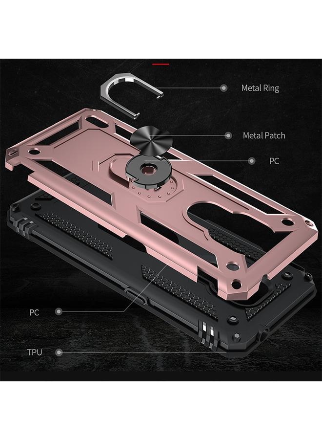 S-TOP Case For Motorola Moto E7 Shockproof TPU + PC Protective Case with 360 Degree Rotating Holder - Image 4