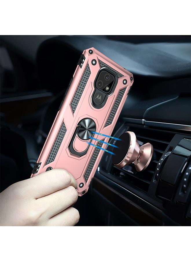 S-TOP Case For Motorola Moto E7 Shockproof TPU + PC Protective Case with 360 Degree Rotating Holder - Image 5