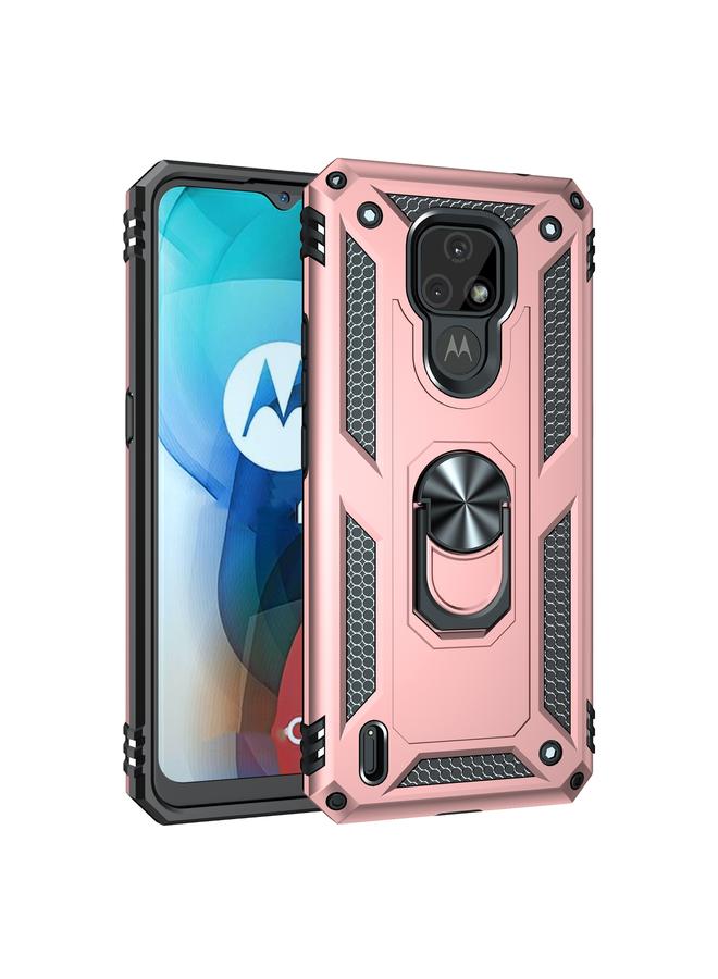 S-TOP Case For Motorola Moto E7 Shockproof TPU + PC Protective Case with 360 Degree Rotating Holder - Image 1
