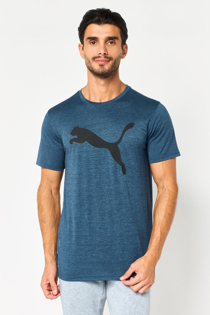 PUMA Men Sportswear Fit Short Sleeve Outdoor T-Shirt, Heather Teal Blue - Image 1