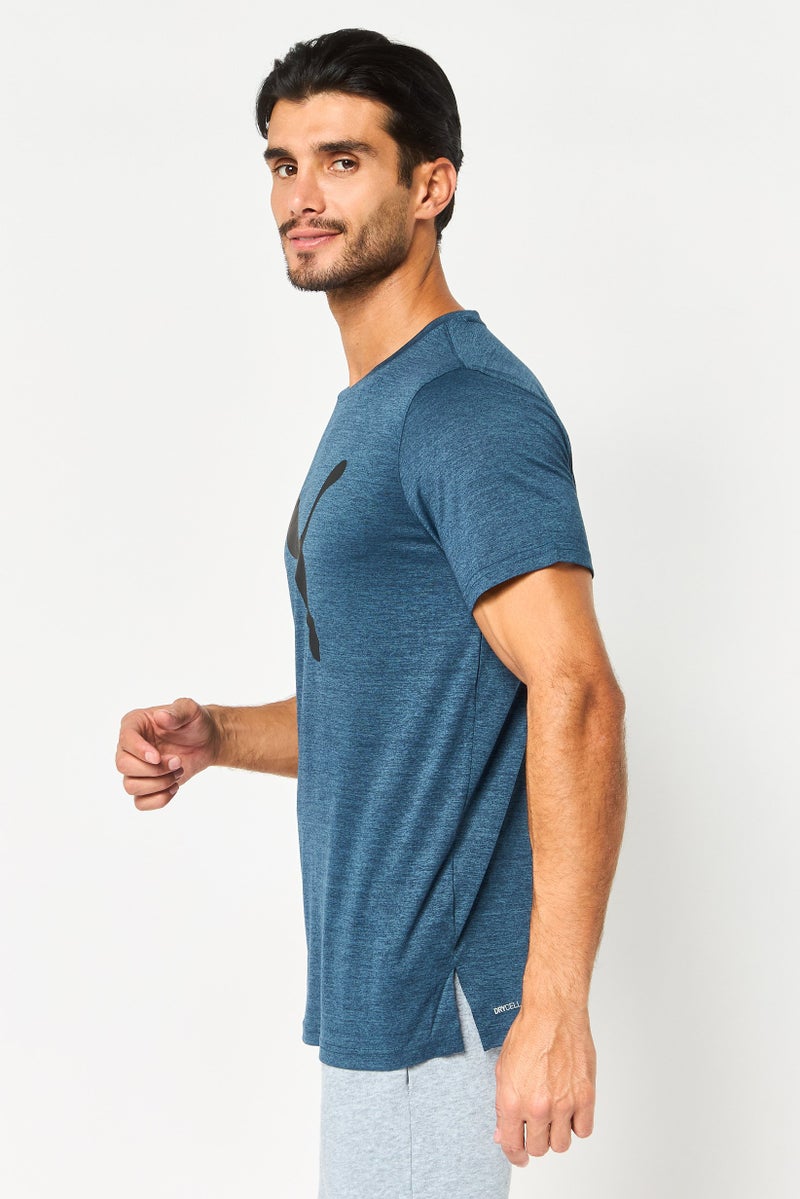 PUMA Men Sportswear Fit Short Sleeve Outdoor T-Shirt, Heather Teal Blue - Image 3