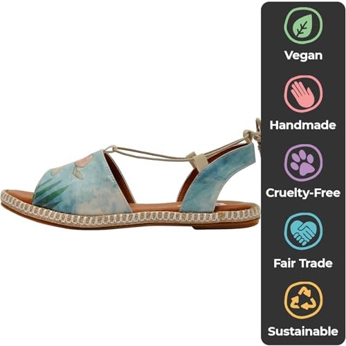DOGO Gladiator Sandals for Women - Vegan and Handmade Strappy Sandals for Women, Caretta-Hey Dude Design, Size 7.5 - Image 4