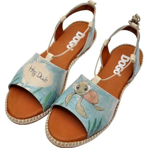 DOGO Gladiator Sandals for Women - Vegan and Handmade Strappy Sandals for Women, Caretta-Hey Dude Design, Size 7.5 - Image 1