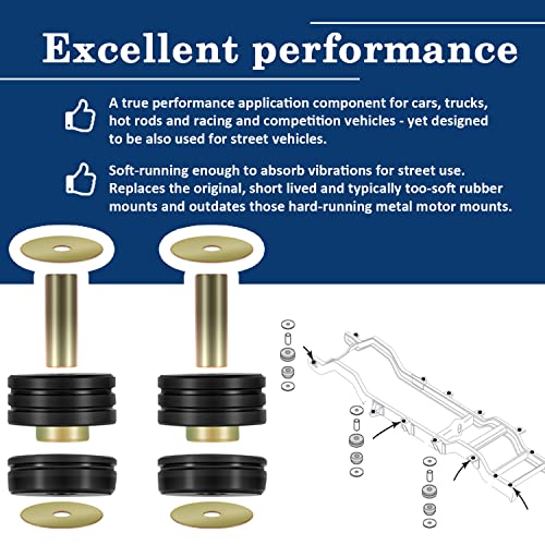 USSKYBOY 9.4102G Body Mounting Bushing Kit Universal Mount 2 Mounts / 4 Washers / 4 Bushings (2 sets) - Image 4