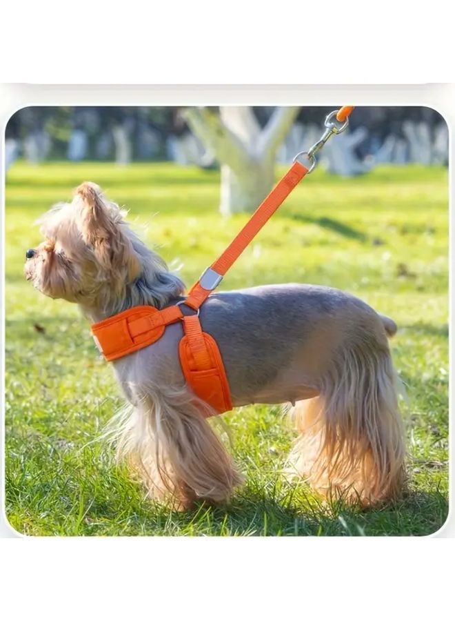 Adjustable Anti Escape Dog Harness Orange Medium Breathable Reflective Quick Fit Vest - Image 4