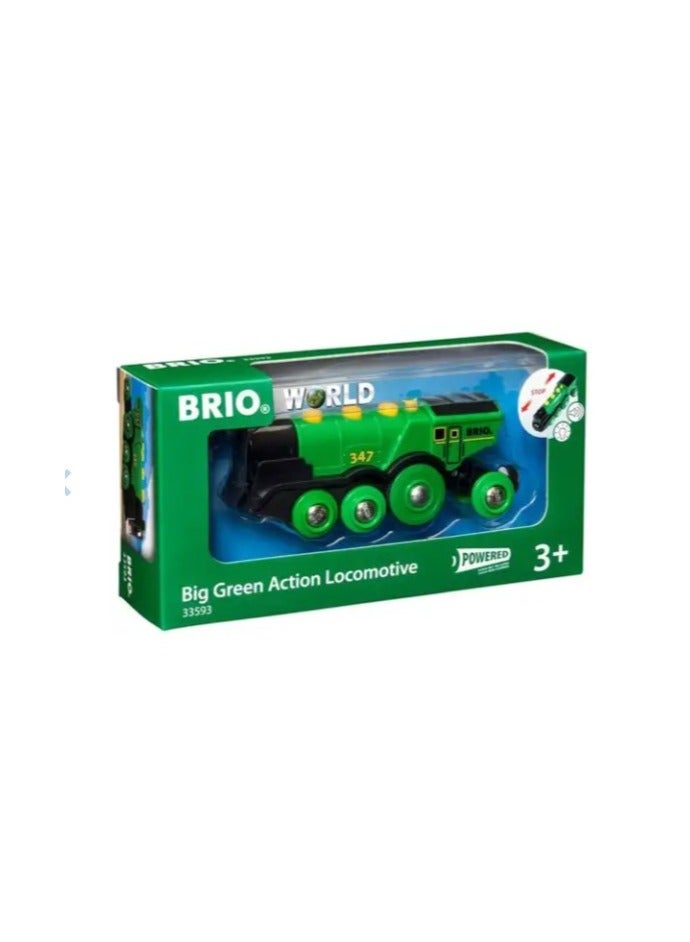 Brio محرك BRIO الكبير الأخضر ذو الحركة – يعمل بالبطارية مع أضواء وصوت – محرك قطار يتحكم به يدويًا للأطفال من عمر 3 سنوات فما فوق – متوافق مع جميع مجموعات السكك الحديدية الخشبية من BRIO | 33593-B - Image 1