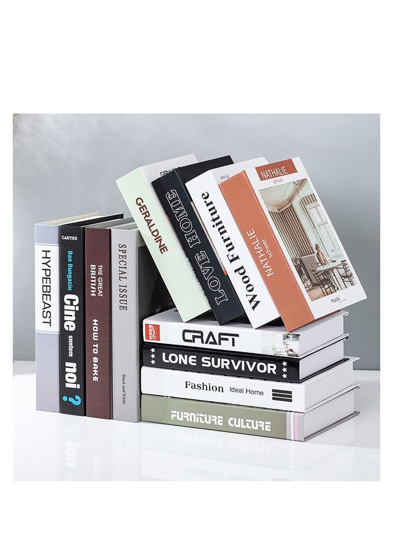XiuWoo - 12 Pcs Bookshelf Decor, Fake Decorative Books, Shelves Living Room Fashion Decorative Coffee Table Stacked, Fold yourself - Image 1