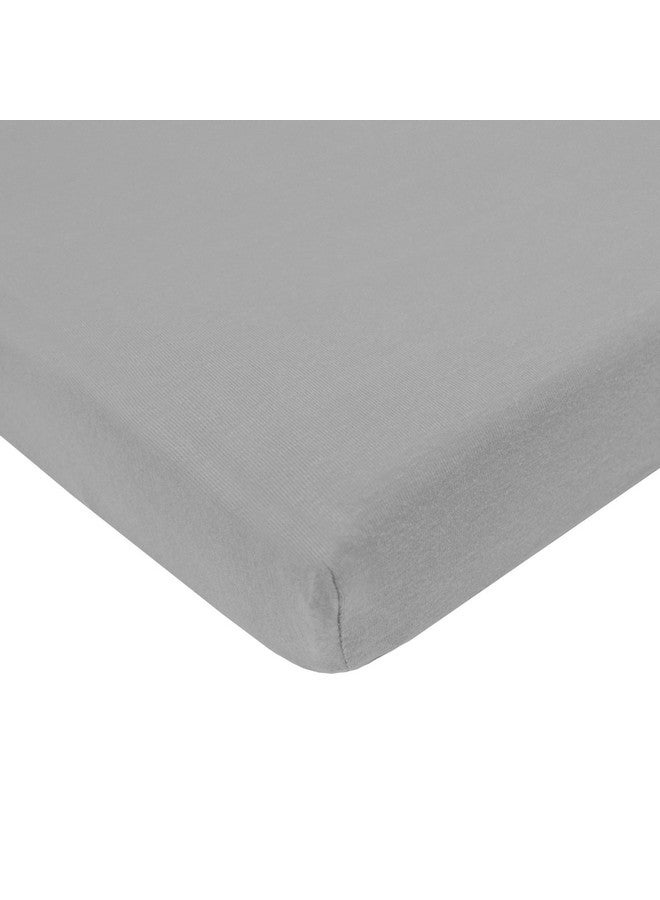 TL Care 100% Natural Organic Cotton Jersey Knit Fitted Pack N Play Playard Sheet Gray Soft Breathable For Boys And Girls - Image 1