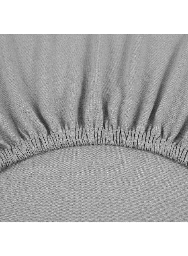 TL Care 100% Natural Organic Cotton Jersey Knit Fitted Pack N Play Playard Sheet Gray Soft Breathable For Boys And Girls - Image 4