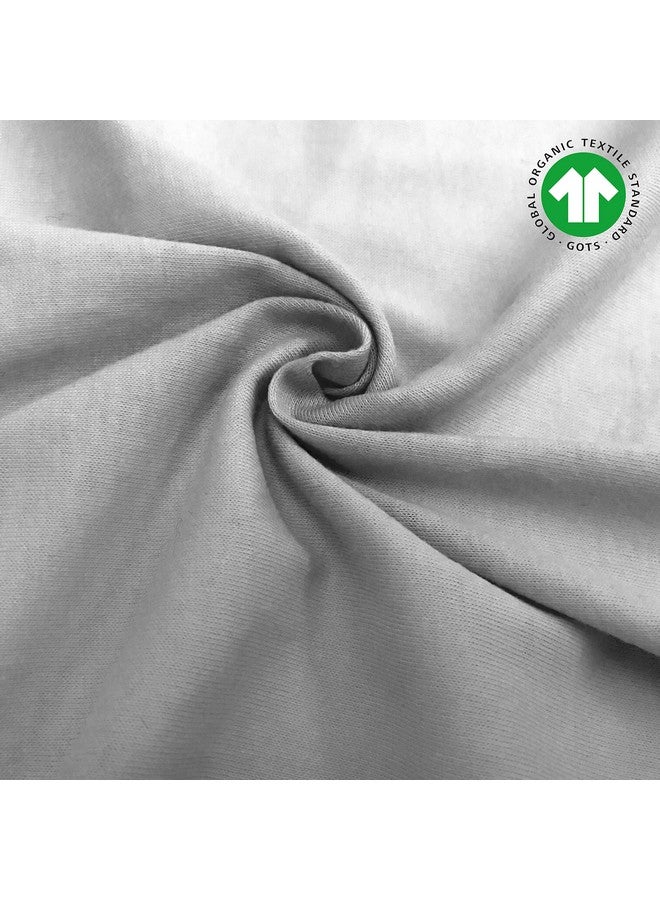TL Care 100% Natural Organic Cotton Jersey Knit Fitted Pack N Play Playard Sheet Gray Soft Breathable For Boys And Girls - Image 2