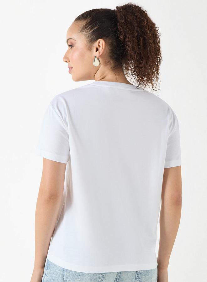 Lee Cooper Graphic Print Crew Neck T-shirt with Short Sleeves - Image 3