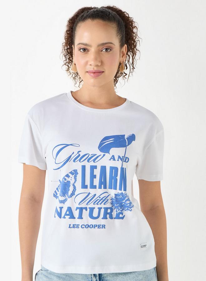 Lee Cooper Graphic Print Crew Neck T-shirt with Short Sleeves - Image 1