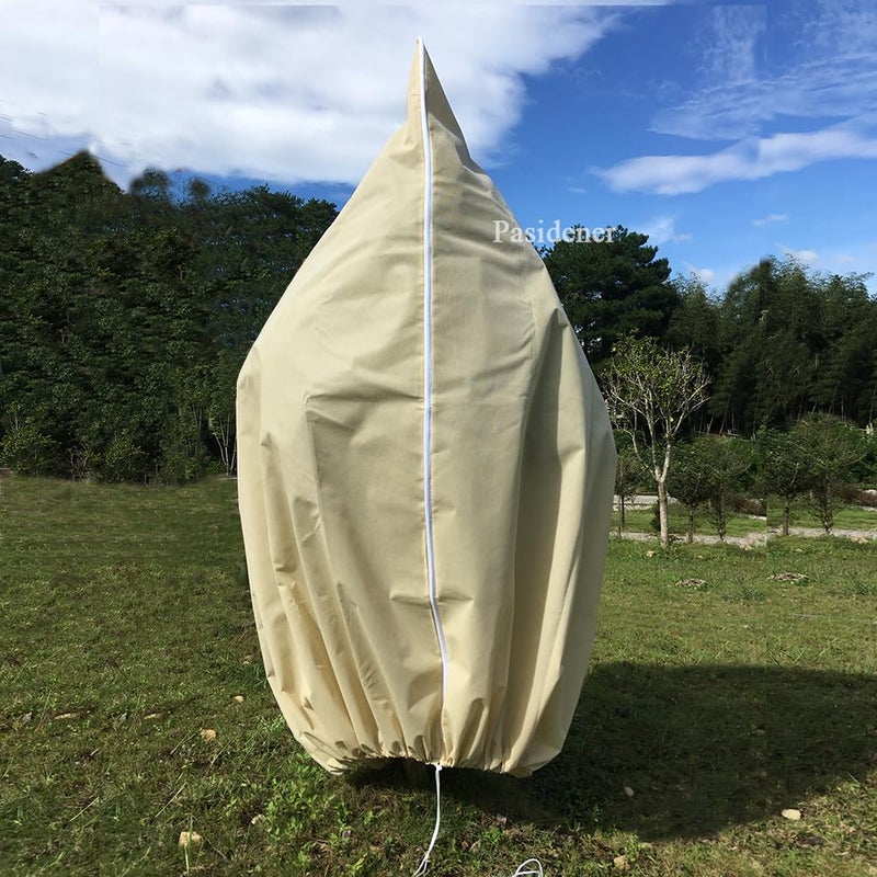Pasidener Plant Covers Freeze Protection 2.8oz 1 Pack 90"x75" Winter Tree Covers Frost Blankets for Outdoor Plants with Zipper Drawstring- Frost Cold Pest Protection for Shrubs Fruit Tree - Image 5