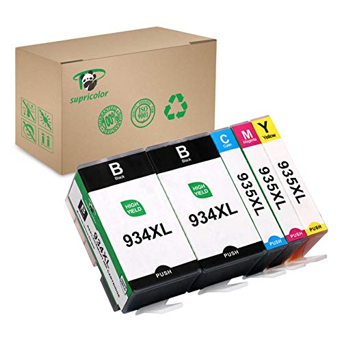Supricolor Replacement 934XL 935XL Ink Cartridges, Compatible 934 935 Inks Work with OfficeJet Pro 6830 6820 6230 OfficeJet 6812 6815 6835 Printer 5 Pack - Image 1