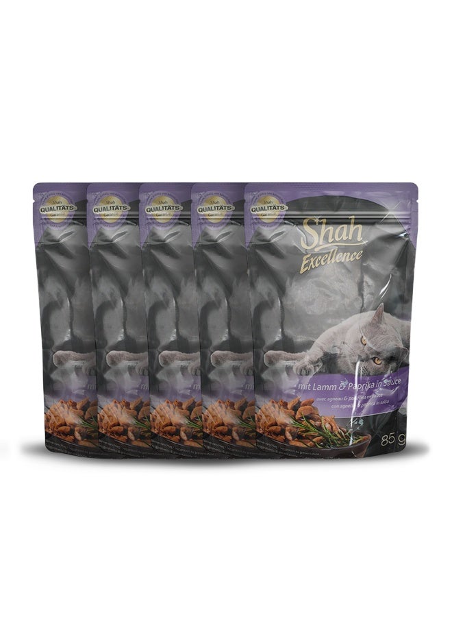 Shah Excellence Wet food For Cats In sauce 85g with  Lamb & Paprika - Image 1