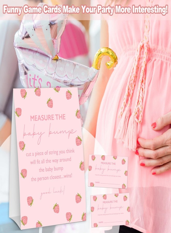Beshoul ألعاب حفل استقبال مولودة جديدة من بيشول، لعبة قياس بطن الحامل بالفراولة، لافتة قائمة بذاتها مع 50 تذكرة، ألعاب مرحة لحفل استقبال المولود الجديد للكشف عن جنس المولود - A03 - Image 5