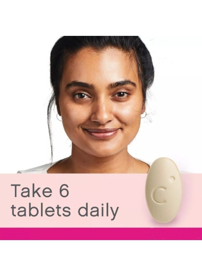 أقراص سوبر كولاجين + سي 6000 ملغ - 250 قرصًا - كولاجين عالي التركيز مع فيتامين سي لمرونة الجلد ودعم المفاصل - Image 2