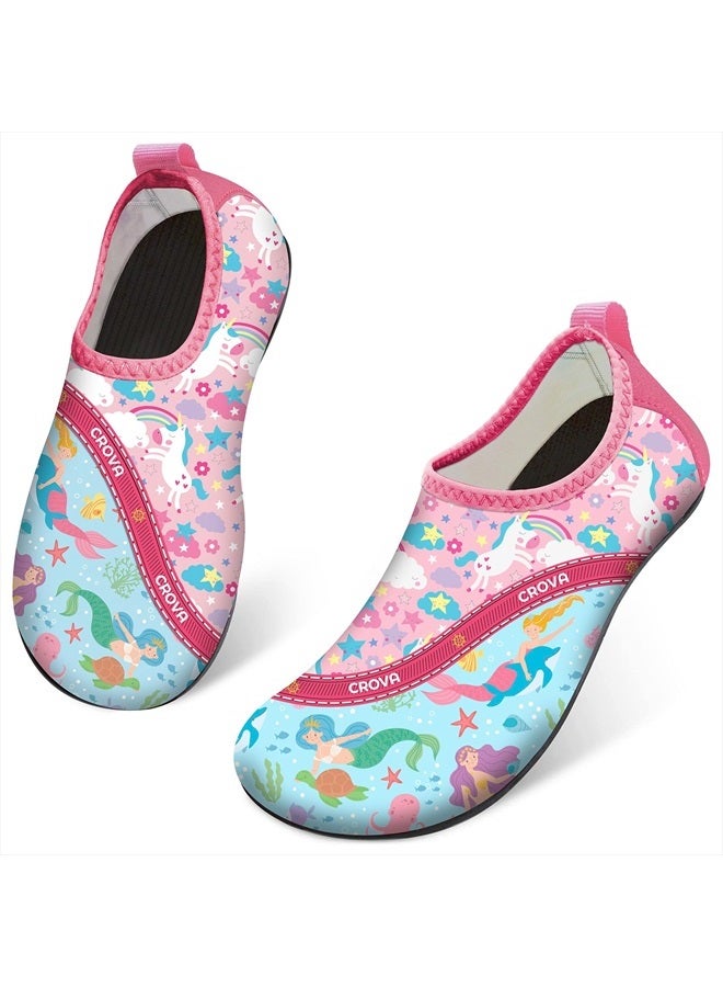 CROVA Toddler Kids Water Shoes Quick Dry Barefoot Beach Shoes Non-Slip Swim Water Socks for Kids Toddler Girls - Image 1