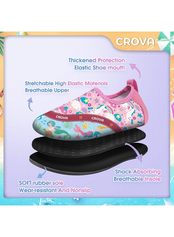 CROVA Toddler Kids Water Shoes Quick Dry Barefoot Beach Shoes Non-Slip Swim Water Socks for Kids Toddler Girls - Image 2