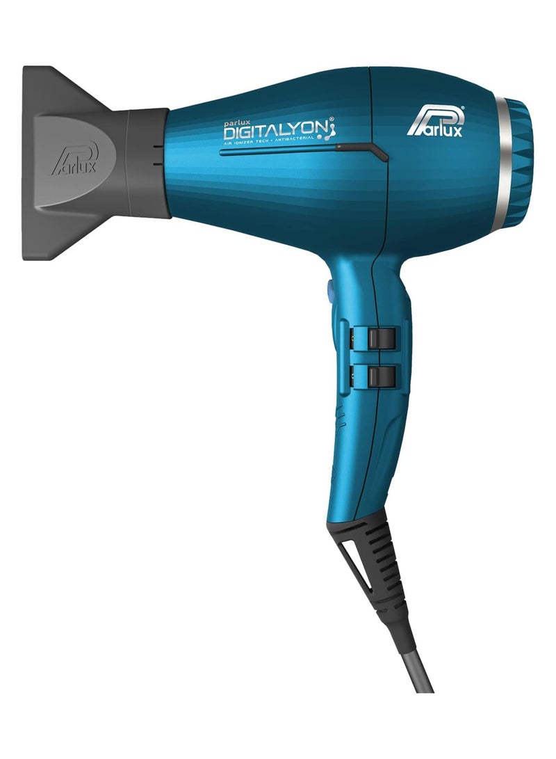 Parlux Digitalyon Blue Hair Dryer – 2400W Professional Blow Dryer with Ionic Technology – Lightweight, Durable, and Quiet for Salon & Home Use – Includes Precision Nozzles for Styling - Image 1