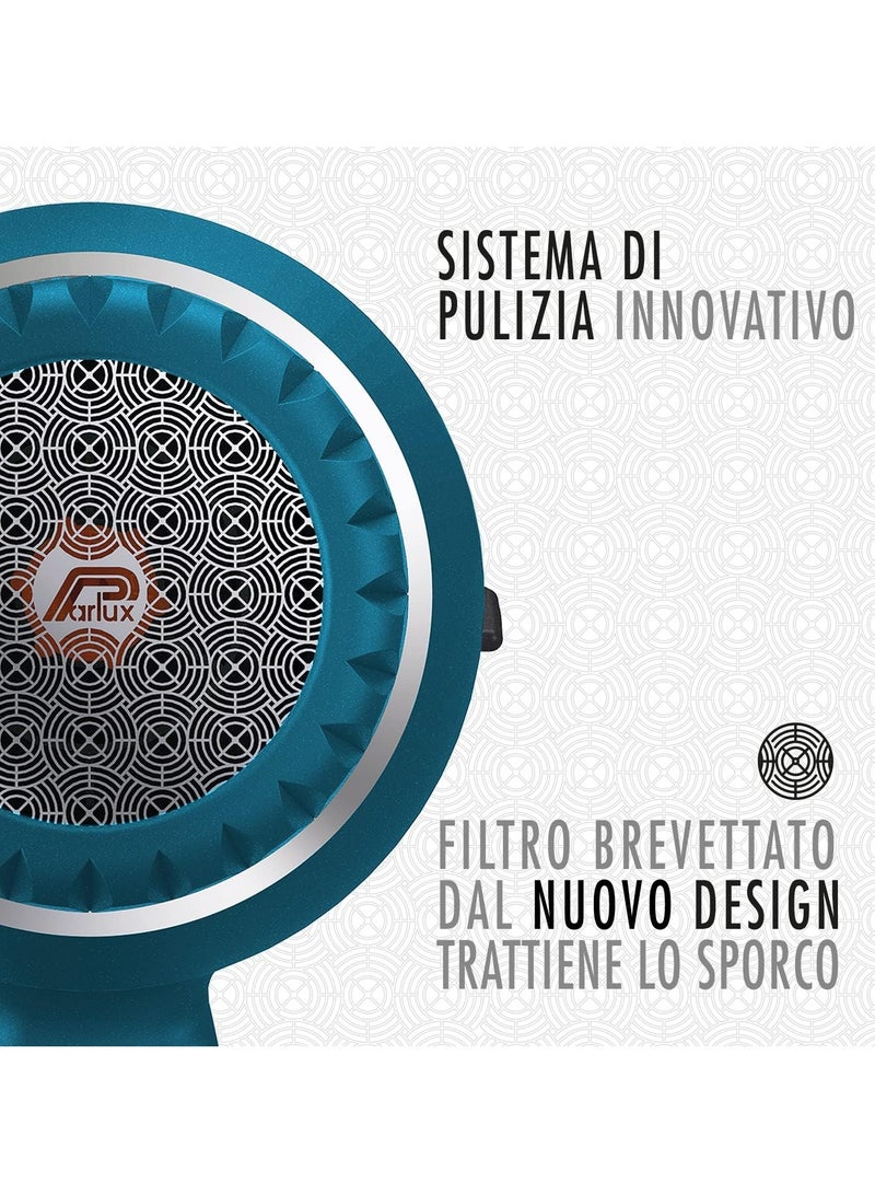 Parlux Digitalyon Blue Hair Dryer – 2400W Professional Blow Dryer with Ionic Technology – Lightweight, Durable, and Quiet for Salon & Home Use – Includes Precision Nozzles for Styling - Image 3