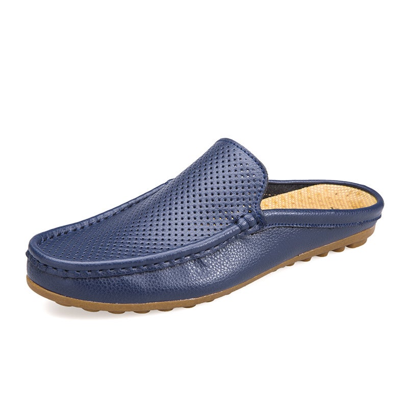 Men's Genuine Leather Flip Flops Slip-on Sandals - Image 2