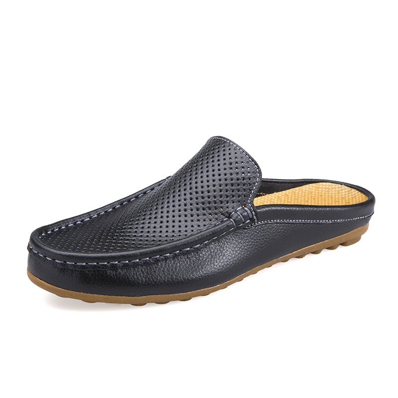 Men's Genuine Leather Flip Flops Slip-on Sandals - Image 5