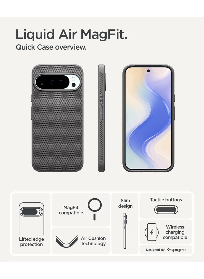 Spigen Liquid Air MagFit Google Pixel 10 Pro XL Case Cover [Pixelsnap and MagSafe compatible] - Marble Gray - Image 3