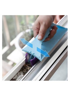 NOG 2 in 1 Window Slider and Cleaner Brush Hand-held Crevice Cleaner Tools, Magic Window Cleaning Brush (2 in 1 Window and Slider Cleaner Brush Multicolor - 1 Pcs)