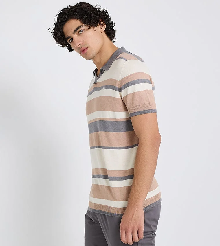 بين شيرمان Ben Sherman Men's Short Sleeve Striped Polo Tees