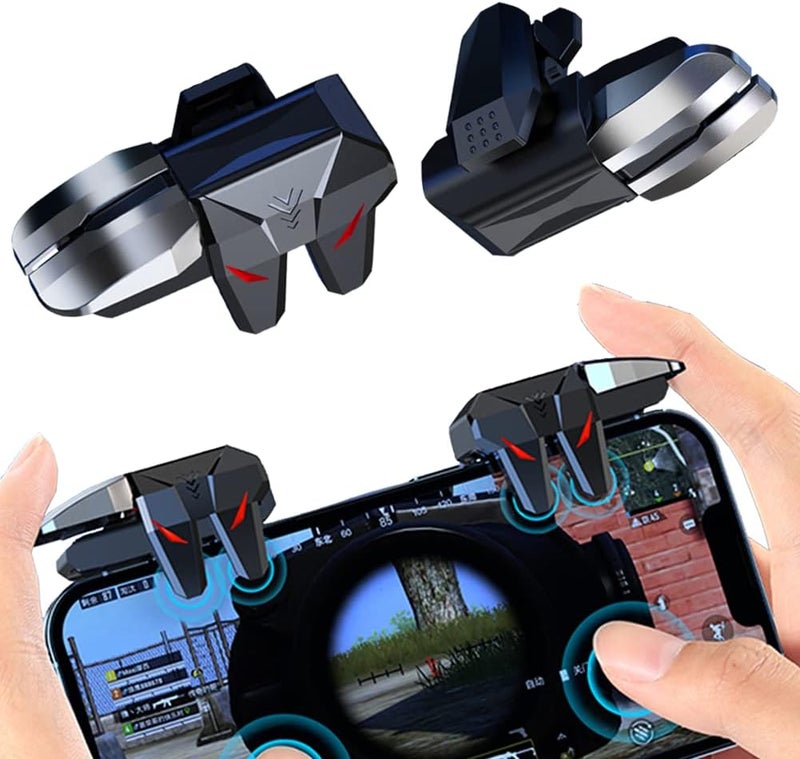 Mobile Controller Gaming Triggers Joystick Game Phone L1R1 L2R2 Accessories for PUBG Call of Duty Compatible with iPhone iOS Android Smartphone - Image 1