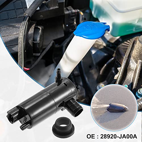 ACROPIX Windshield Washer Motor Pump with Grommet for Nissan Altima Rogue Maxima NV200 Versa - Pack of 1 Black - Image 2