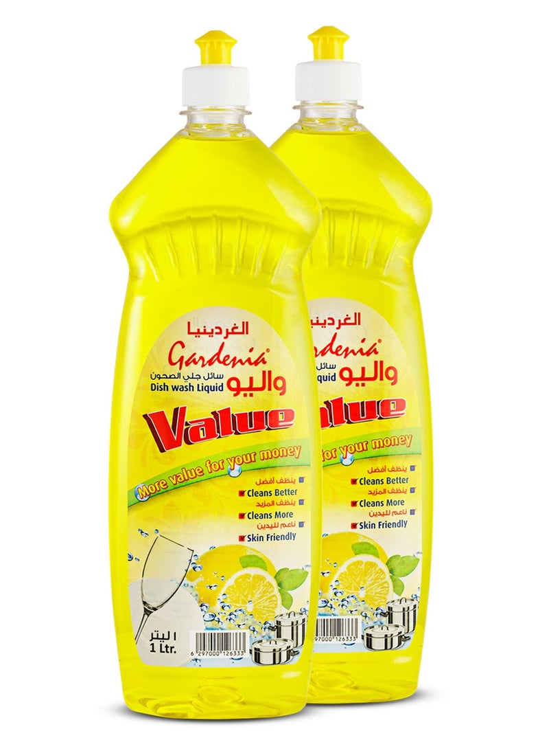Gardenia Value Dishwashing Liquid 1L Pack of 2  - Image 1