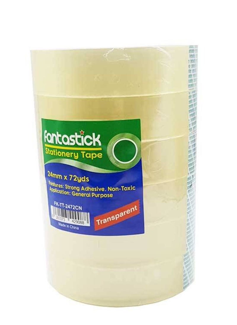 Fantastick 6-Piece Clear Tape 24mm Width 