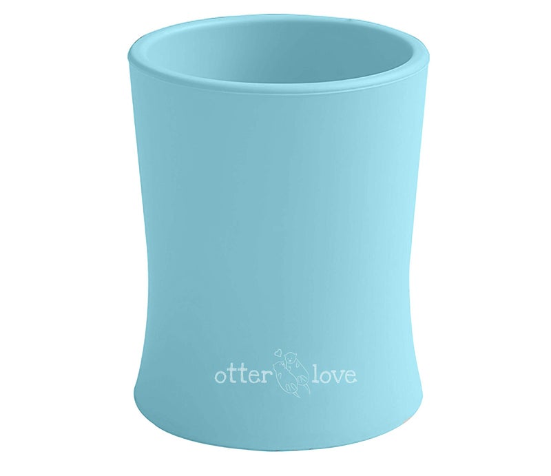 otterlove Silicone Baby Toddler Training Cup Pediatric OT Approved 100 Platinum Pure LFGB Silicone Unbreakable Plastic Free Tiny Cup Perfect for Baby Led Weaning Blue