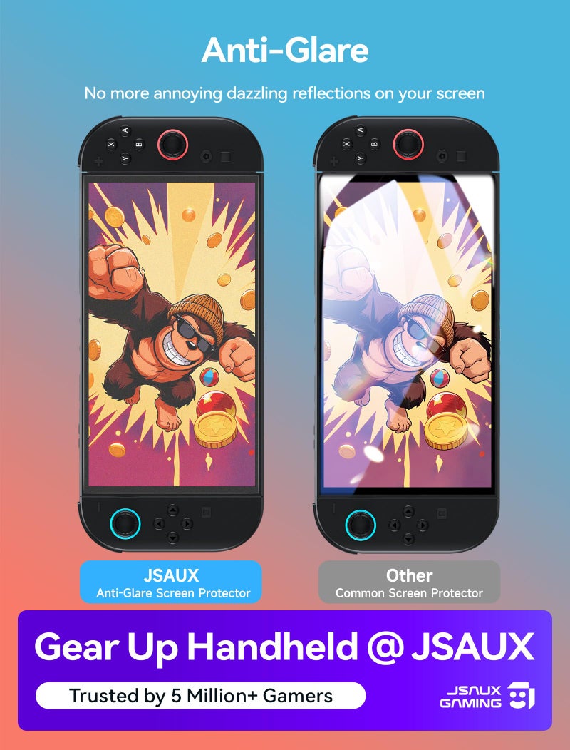 JSAUX 2-Pack Anti-Glare Screen Protector for Nintendo Switch 2, Matte Tempered Glass Protector Easy to Install with Guiding Frame 9H Hardness Scratch Resistant Accessories for Switch2 - Image 2