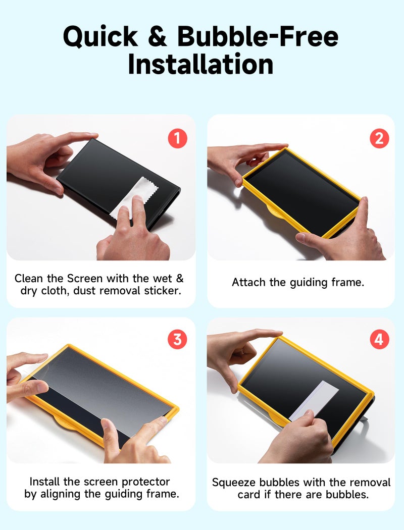JSAUX 2-Pack Anti-Glare Screen Protector for Nintendo Switch 2, Matte Tempered Glass Protector Easy to Install with Guiding Frame 9H Hardness Scratch Resistant Accessories for Switch2 - Image 4