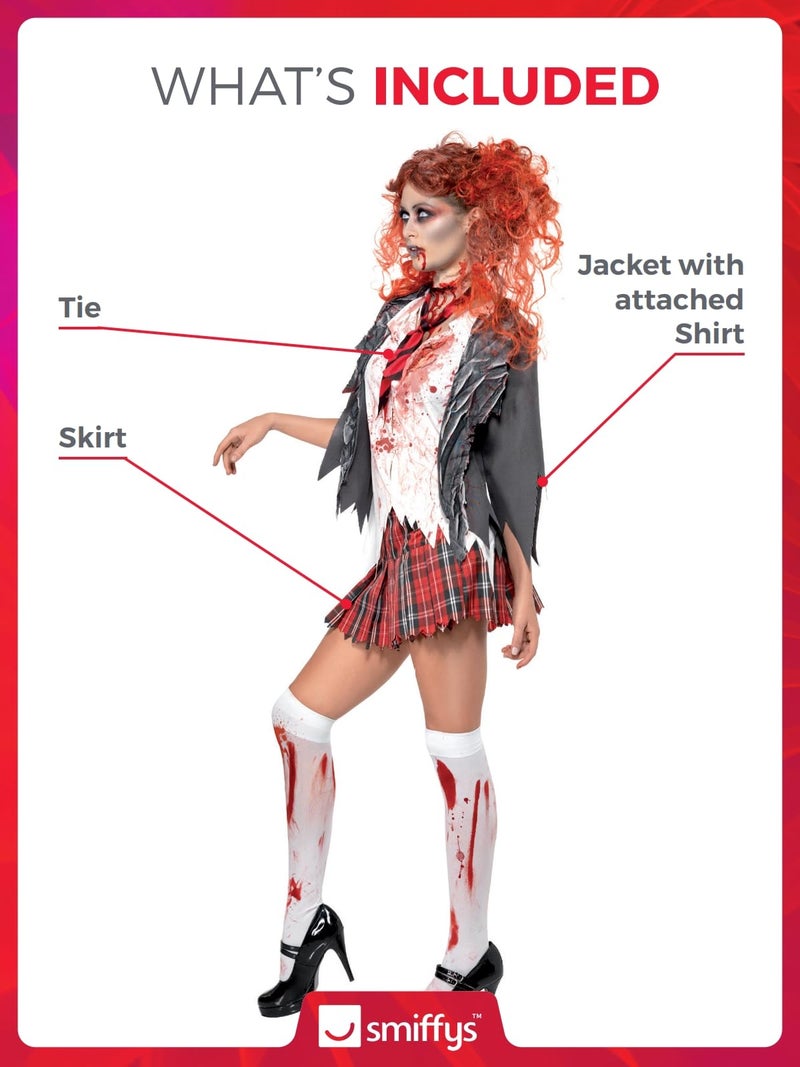 Smiffys High School Horror Zombie Schoolgirl Costume - Image 2