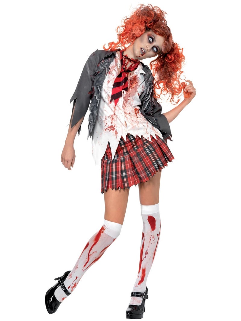 Smiffys High School Horror Zombie Schoolgirl Costume - Image 1