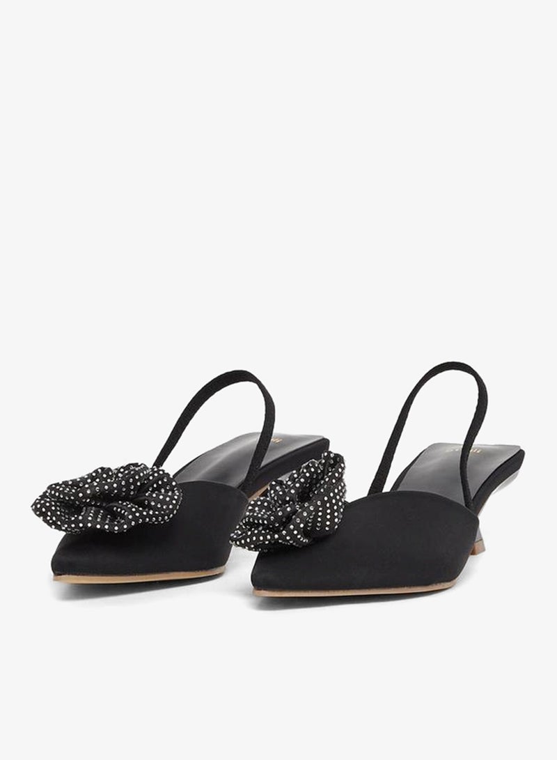 Styli Rose Flower Detail Slingback Kitten Heel Shoes - Image 2