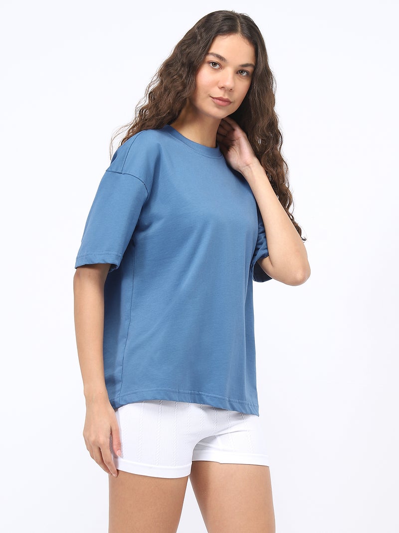 Nobero Oversized Solid T-shirt for women - Image 3