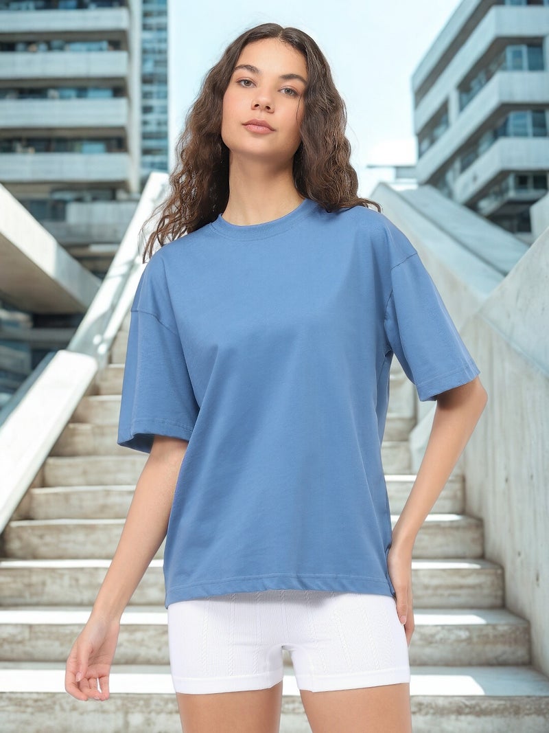 Nobero Oversized Solid T-shirt for women - Image 1