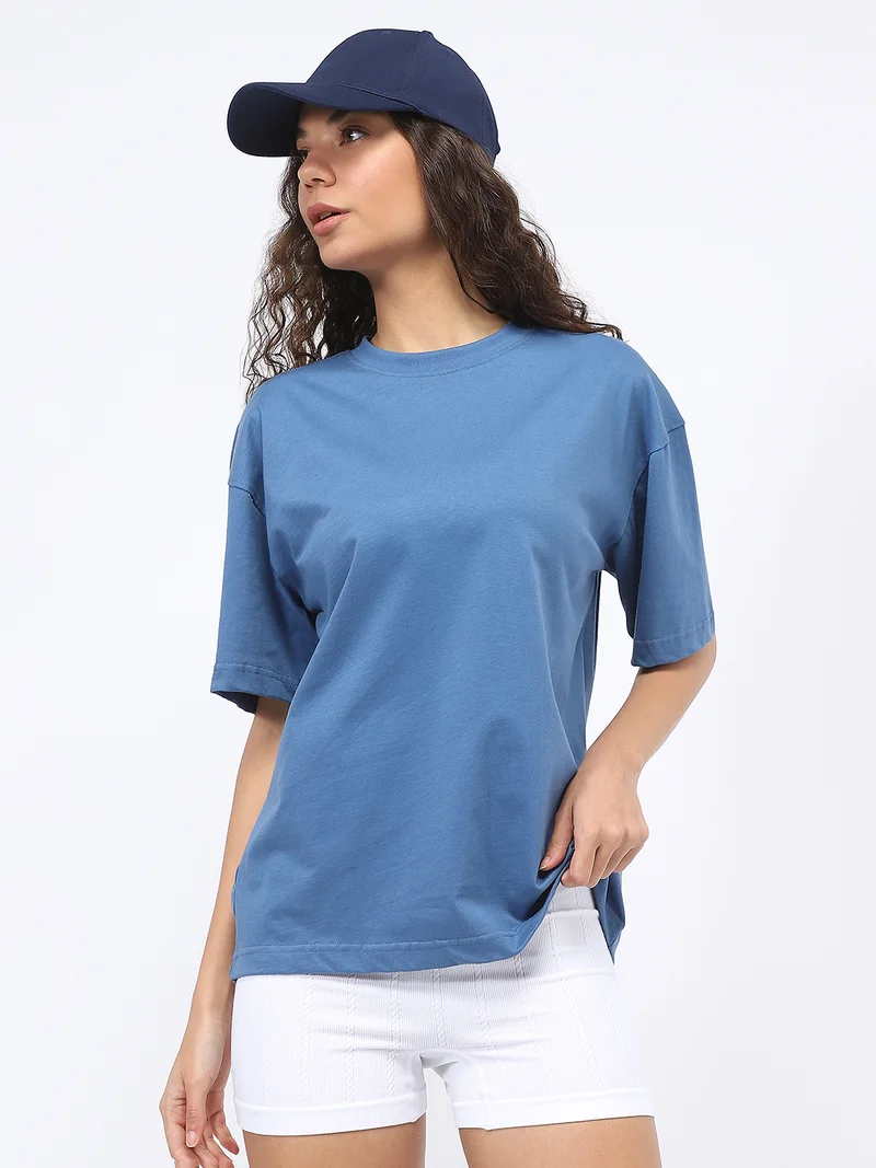 Nobero  Nobero Oversized Solid T-shirt for women for Women | Best Price UAE