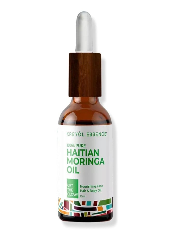 KREYÒL ESSENCE Kreyol Essence - Haitian Moringa Oil 15 Ml - For Face, Hair and Body, 40 Antioxidants, Behenic, Oleic Acid and Vitamin C, For All Skin Types, Natural Ingredients - Image 1