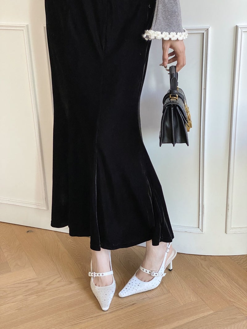 【Tax Not Included】 Style Rhinestone High-Heeled Closed-Toe Sandals And Flats - Image 4