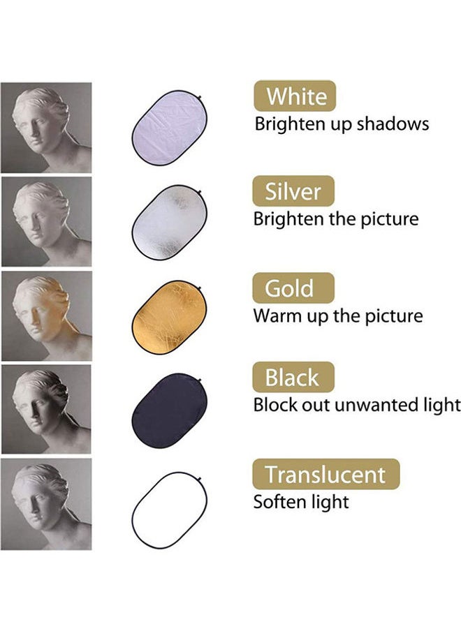 Loquat 5-In-1 Collapsible Circular Reflectors Multicolour  - Image 4