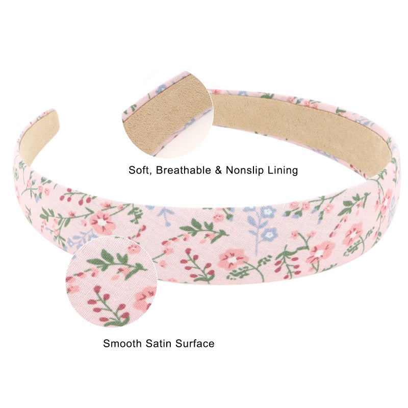 Wecoe 12pcs Headbands for Women Girls Summer Flower Floral Plain Checked Plaid Printed Headbands Hairbands Diy Costume Hair Accessories Women Girls Diademas Coreanas Para Mujer Gifts - Image 5