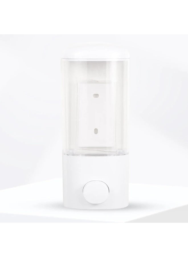 AKC 500ml Wall Mounted Manual Soap Dispenser – ABS Plastic Hand Wash, Foam or Liquid Soap Dispenser for Bathroom, Kitchen, Hotel & Commercial Use – Durable & Budget-Friendly (White) - Image 1