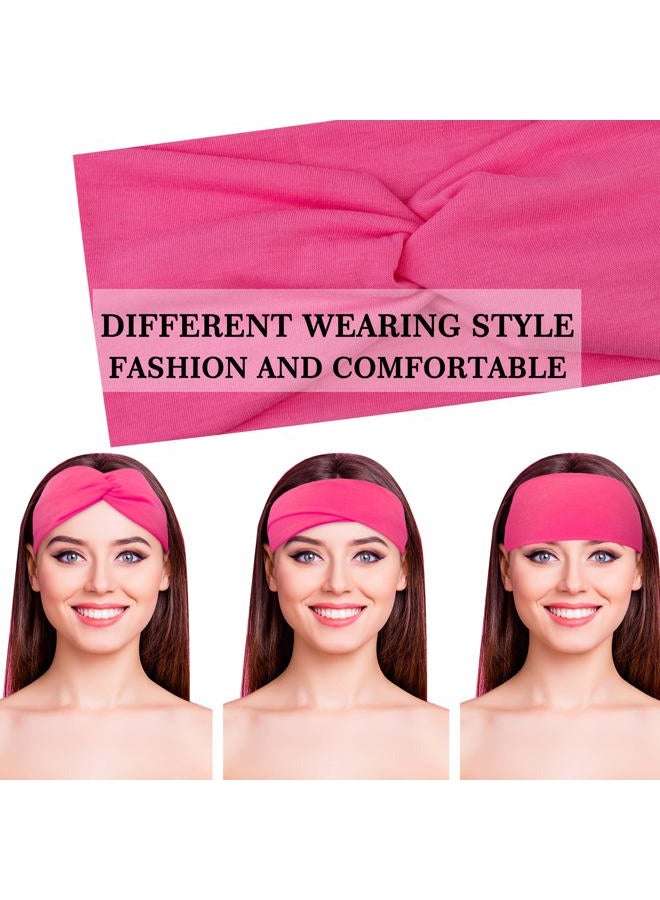 FEQO 21 Pieces Stretchy Twist Headbands for Women Wide Turban Elastic Fabric Headband Colorful Workout Sport Yoga Hair Wrap - Image 5