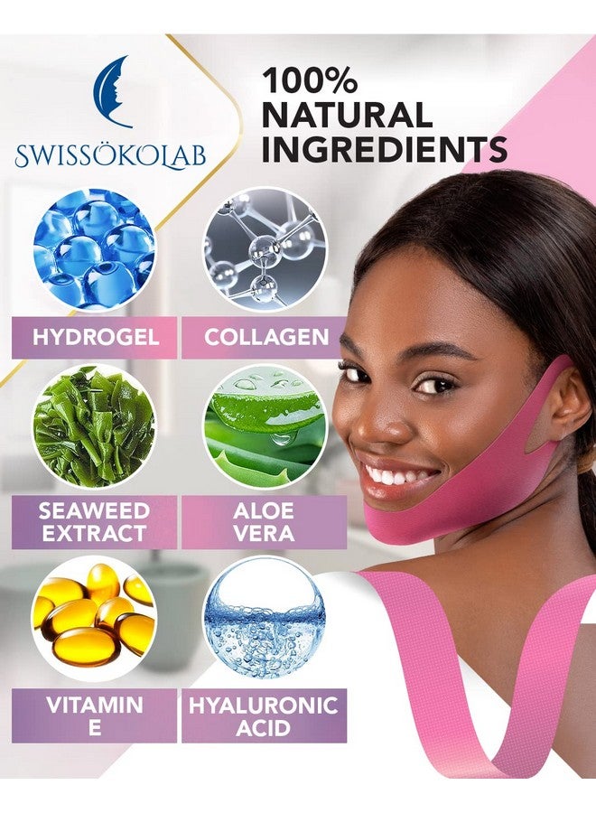 SWISSOKOLAB SWISSÖKOLAB V shape lifting up Face Mask Chin Up Patch Double Chin Reducer Chin Contour Tightening Firming Face Lift Tape Mask V-Line Neck Lifting Patches V Shaped Slimming Face Mask 5 pcs - Image 2
